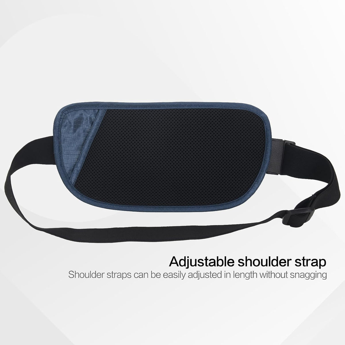 TRAVELSAFE Slim RFID Blocking Money Belt for Travel - Anti-Theft Hidden Passport Holder Waist Wallet with Secure Pouch for Cash, Credit Cards & Phone Safe (B - Navy Blue)