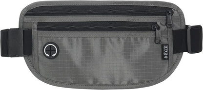 TRAVELSAFE Slim RFID Blocking Money Belt for Travel - Anti-Theft Hidden Passport Holder Waist Wallet with Secure Pouch for Cash, Credit Cards & Phone Safe (B - Navy Blue)