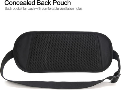 TRAVELSAFE Slim RFID Blocking Money Belt for Travel - Anti-Theft Hidden Passport Holder Waist Wallet with Secure Pouch for Cash, Credit Cards & Phone Safe (B - Navy Blue)