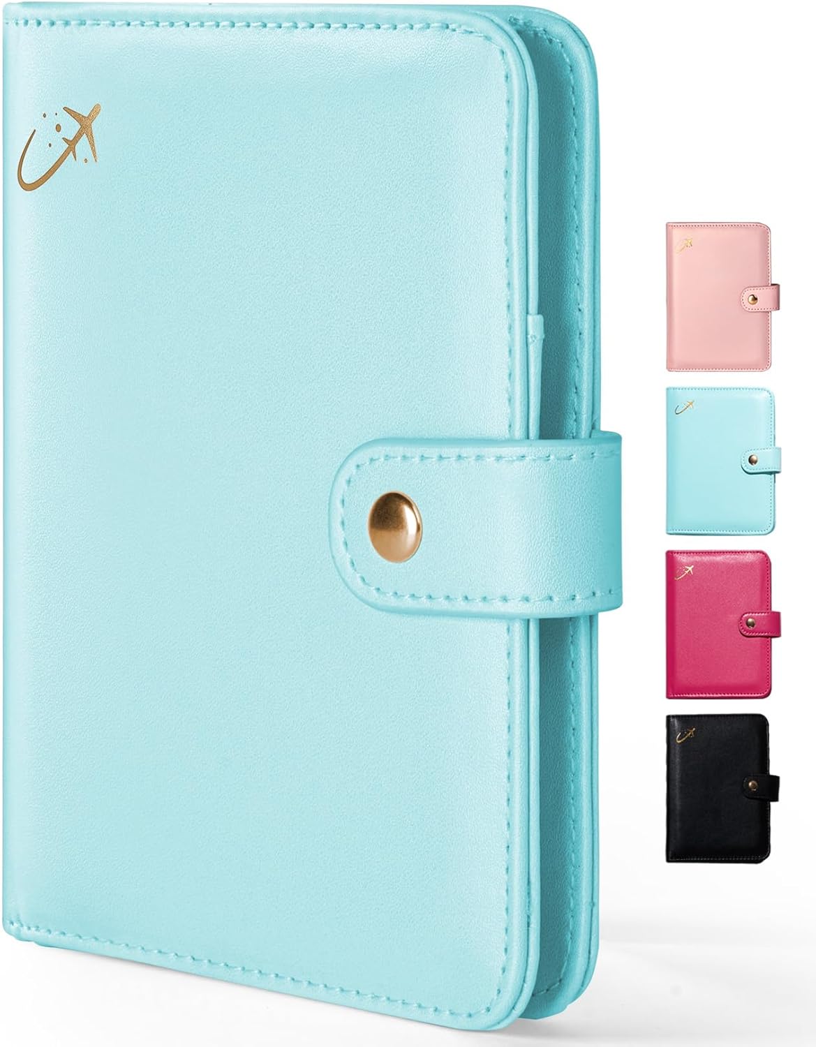 Passport Holder Cover with Safe Zipper Closure, Premium Passport Wallet for Travel, Cute RFID Blocking Card Case, Waterproof Travel Accessories for Women, Black