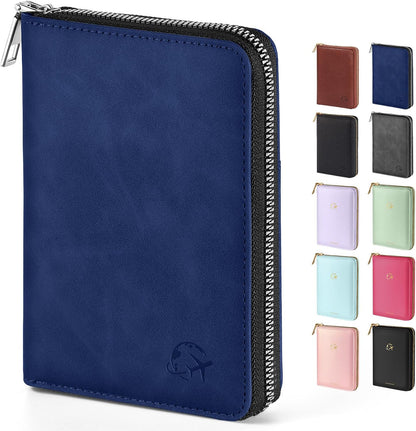 Passport Holder Cover with Safe Zipper Closure, Premium Passport Wallet for Travel, Cute RFID Blocking Card Case, Waterproof Travel Accessories for Women, Black