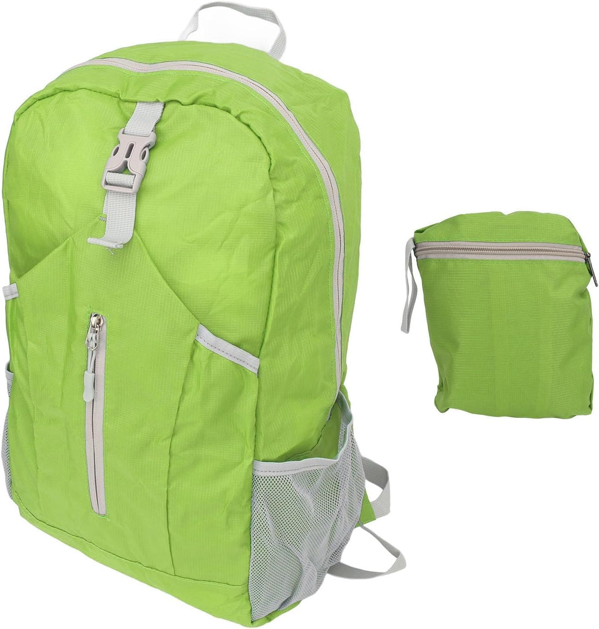 Packable Backpack, Lightweight Foldable Travel Backpack in Oxford Cloth, 210g Daypack with Spacious Storage and Pocket Pack Design for Hiking Camping Travel Adults (Green)