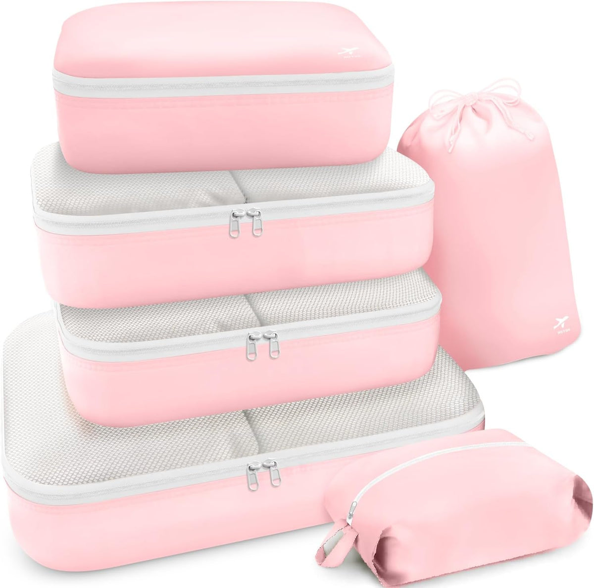 Packing Cubes for Suitcases - 6 Pieces, Light Packing Cubes for Travel, Premium Suitcase Organizer Bags Set, Space-Saving Luggage Organizers, Travel Accessories and Essentials, Black