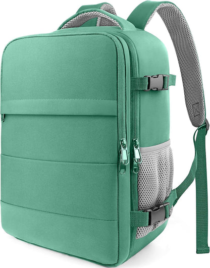 Travel Backpack - Flight Approved Travel Bag for Men and Women, Carry on Luggage for 15.6" Laptop and Travel Essentials for Work, Business, Weekender, College 14.6"x9.1"x20.9" (Black)
