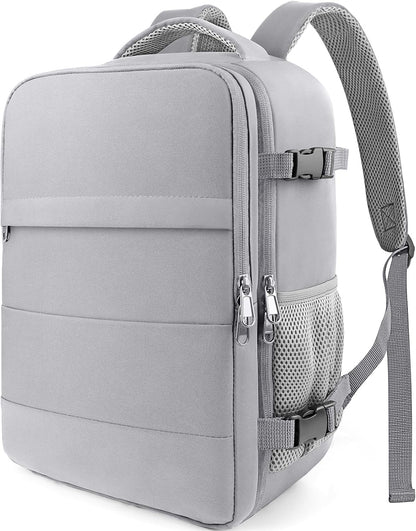 Travel Backpack - Flight Approved Travel Bag for Men and Women, Carry on Luggage for 15.6" Laptop and Travel Essentials for Work, Business, Weekender, College 14.6"x9.1"x20.9" (Black)
