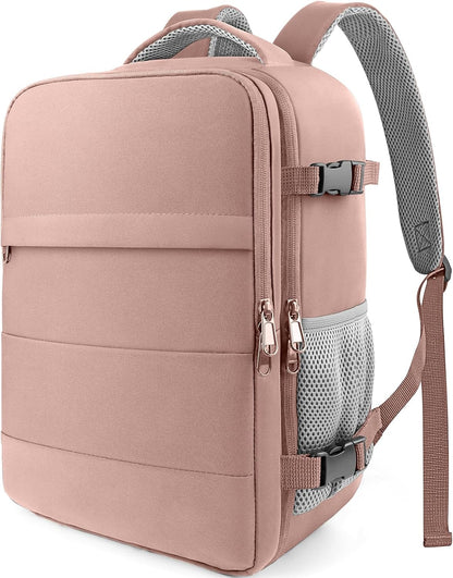 Travel Backpack - Flight Approved Travel Bag for Men and Women, Carry on Luggage for 15.6" Laptop and Travel Essentials for Work, Business, Weekender, College 14.6"x9.1"x20.9" (Black)