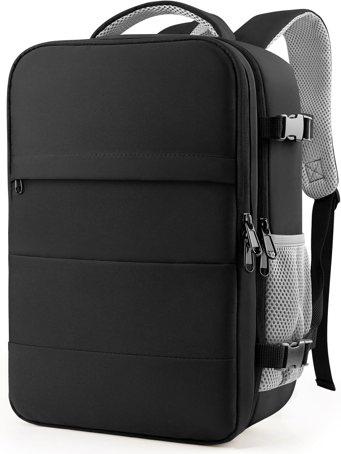Travel Backpack - Flight Approved Travel Bag for Men and Women, Carry on Luggage for 15.6" Laptop and Travel Essentials for Work, Business, Weekender, College 14.6"x9.1"x20.9" (Black)