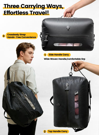 Travel Vacuum Bags with USB-C Pump, Compression Storage Bags for Clothing, Space Saving Packing Cubes Alternative for Carry-On Suitcase, Backpack & Luggage, Waterproof Reusable Travel Bags