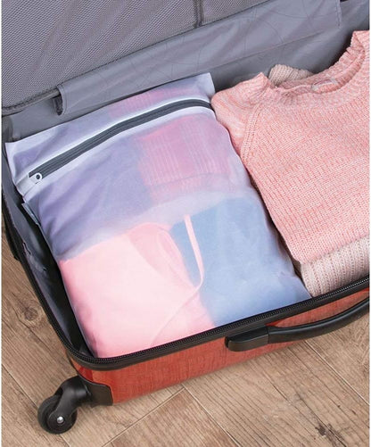 Mesh Laundry Bags with Built in Zipper for Cleaning Delicates– Set of 2, 1 Medium and 1 Large Bag, White