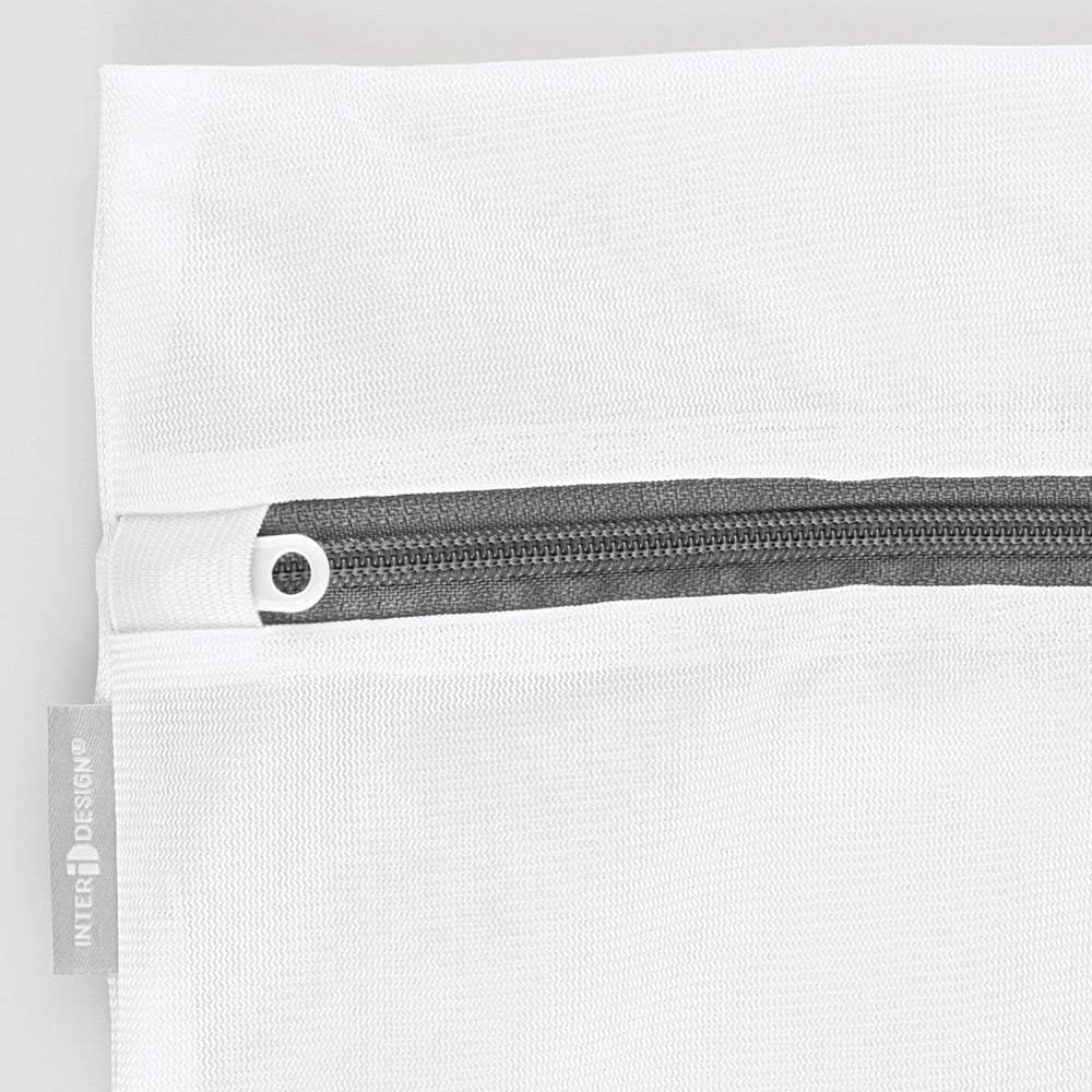 Mesh Laundry Bags with Built in Zipper for Cleaning Delicates– Set of 2, 1 Medium and 1 Large Bag, White