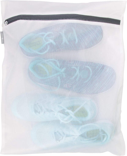 Mesh Laundry Bags with Built in Zipper for Cleaning Delicates– Set of 2, 1 Medium and 1 Large Bag, White