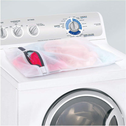 Mesh Laundry Bags with Built in Zipper for Cleaning Delicates– Set of 2, 1 Medium and 1 Large Bag, White