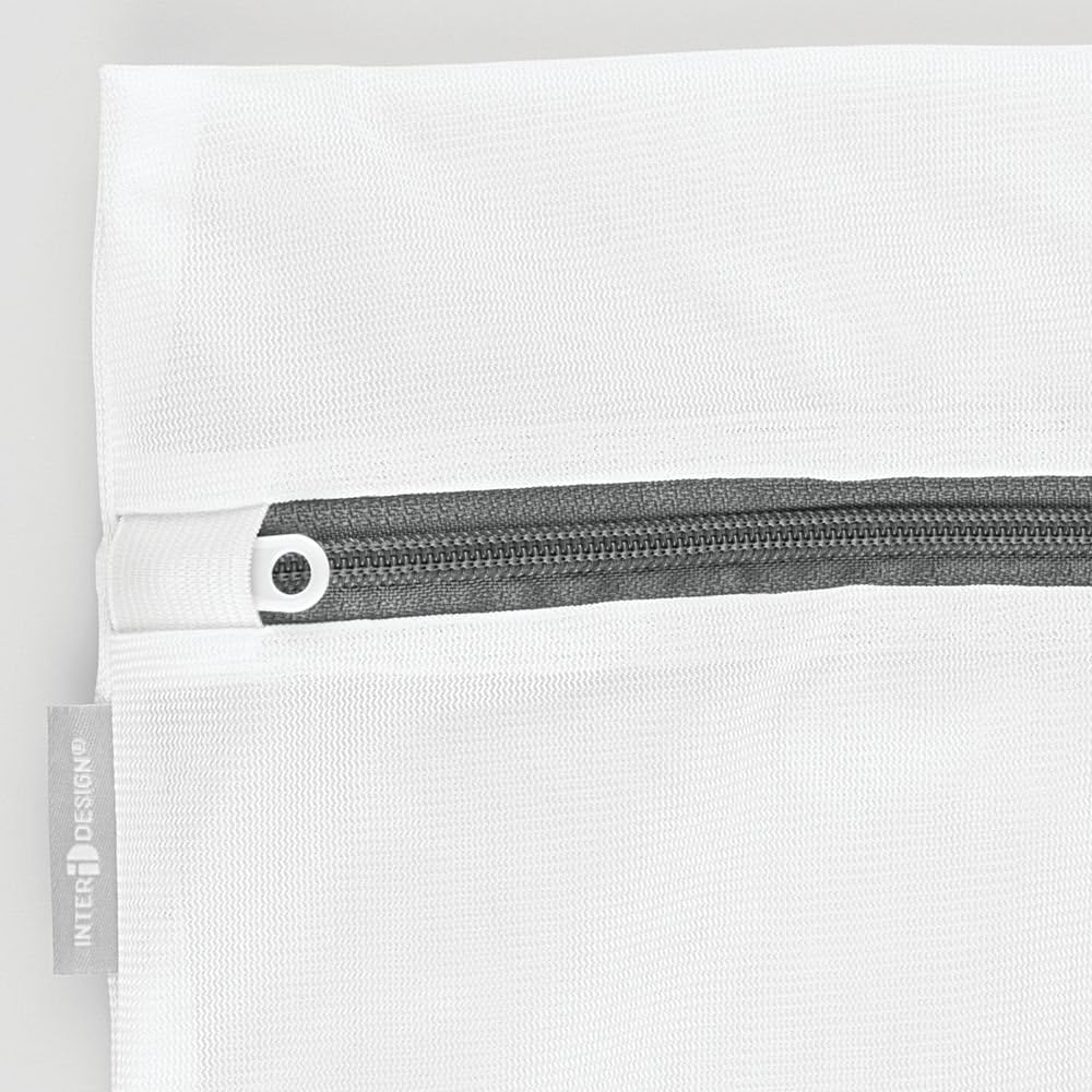 Mesh Laundry Bags with Built in Zipper for Cleaning Delicates– Set of 2, 1 Medium and 1 Large Bag, White