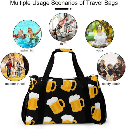 Lightweight Weekender Overnight Bag Foldable Travel Duffel Tote Bag Carry On for Women Gym Luggage