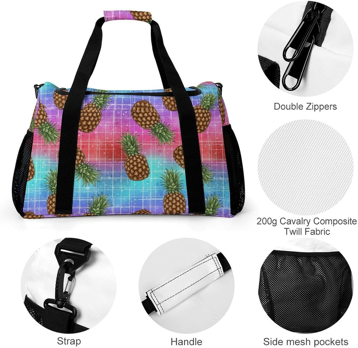 Lightweight Weekender Overnight Bag Foldable Travel Duffel Tote Bag Carry On for Women Gym Luggage
