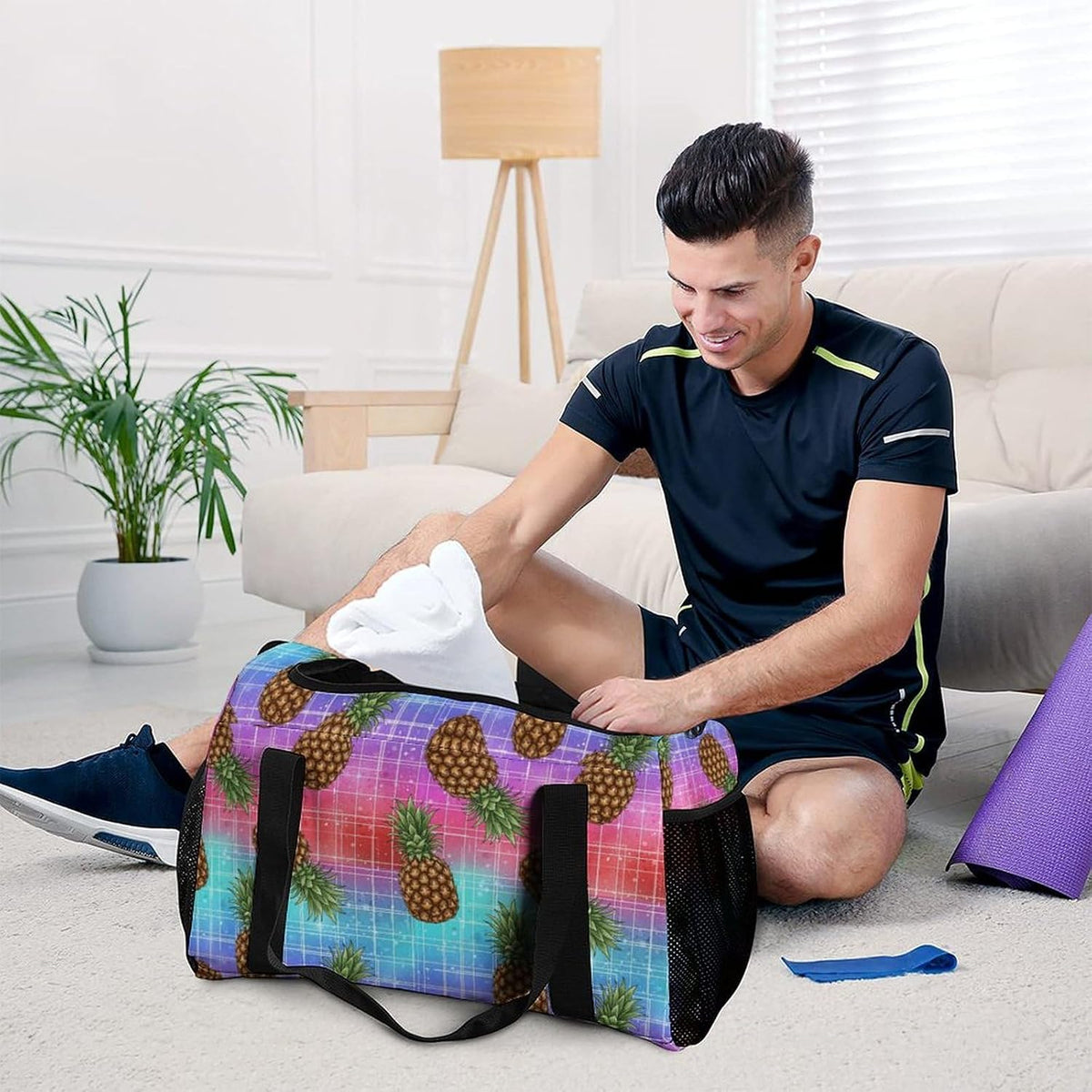 Lightweight Weekender Overnight Bag Foldable Travel Duffel Tote Bag Carry On for Women Gym Luggage