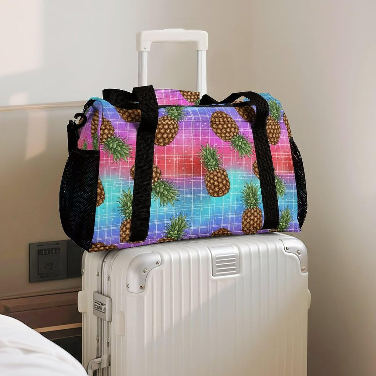 Lightweight Weekender Overnight Bag Foldable Travel Duffel Tote Bag Carry On for Women Gym Luggage