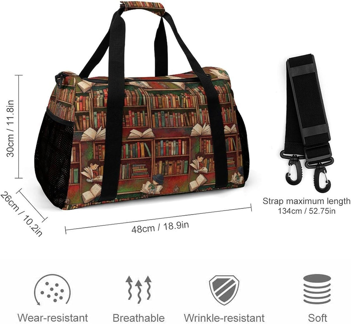 Lightweight Weekender Overnight Bag Foldable Travel Duffel Tote Bag Carry On for Women Gym Luggage