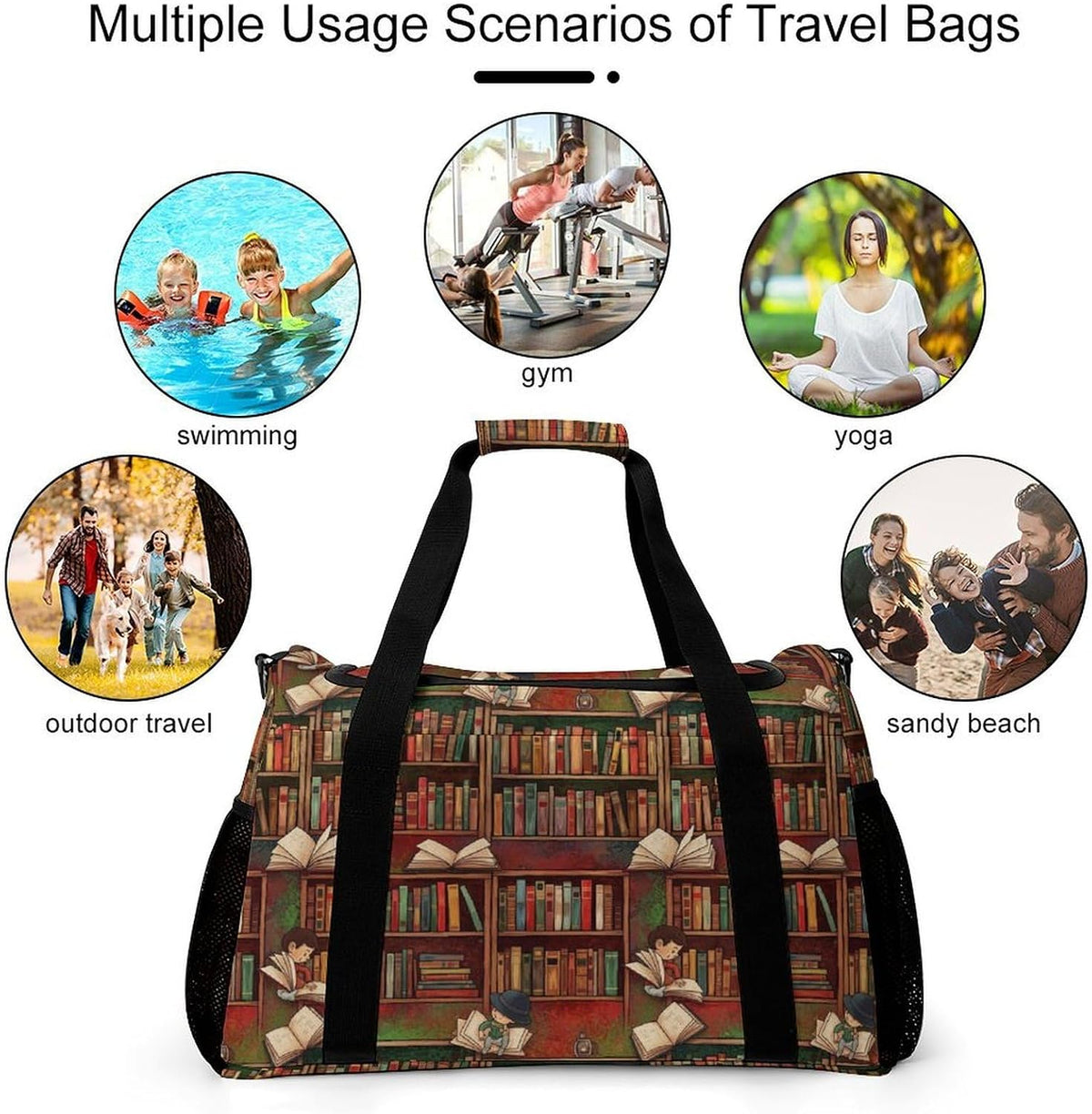 Lightweight Weekender Overnight Bag Foldable Travel Duffel Tote Bag Carry On for Women Gym Luggage