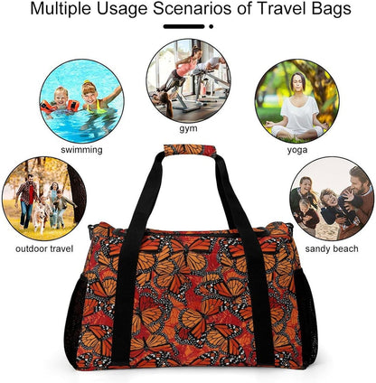 Lightweight Weekender Overnight Bag Foldable Travel Duffel Tote Bag Carry On for Women Gym Luggage