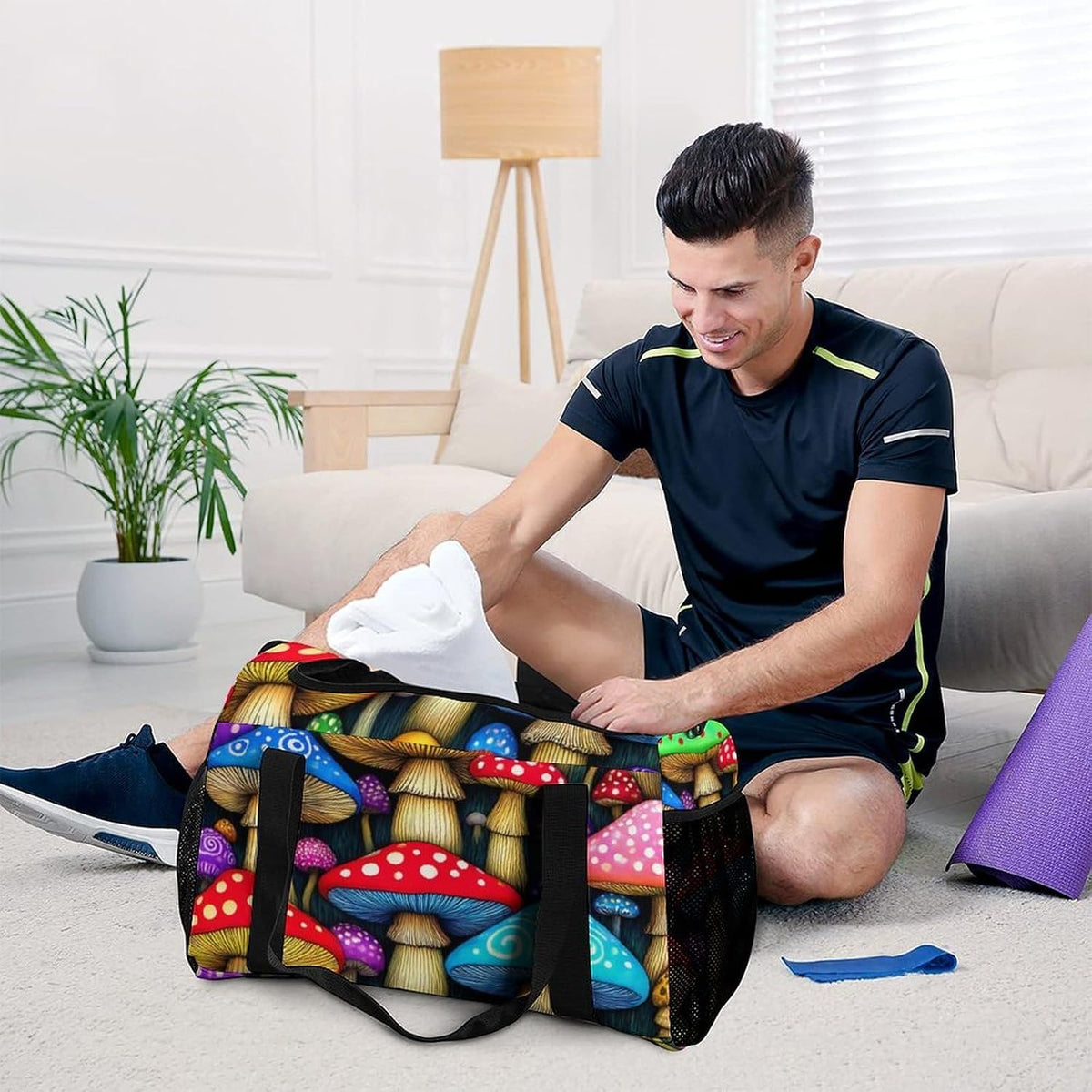 Lightweight Weekender Overnight Bag Foldable Travel Duffel Tote Bag Carry On for Women Gym Luggage
