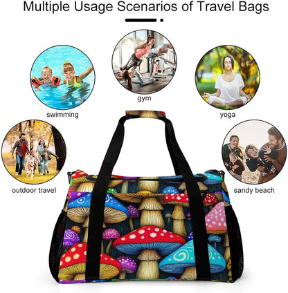 Lightweight Weekender Overnight Bag Foldable Travel Duffel Tote Bag Carry On for Women Gym Luggage
