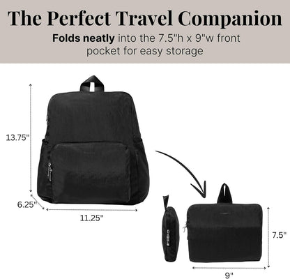 Women's Carryall Packable Backpack, Black