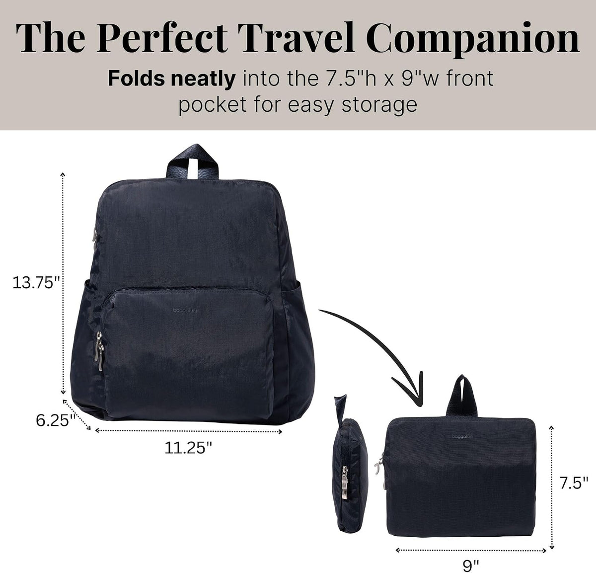 Women's Carryall Packable Backpack, Black