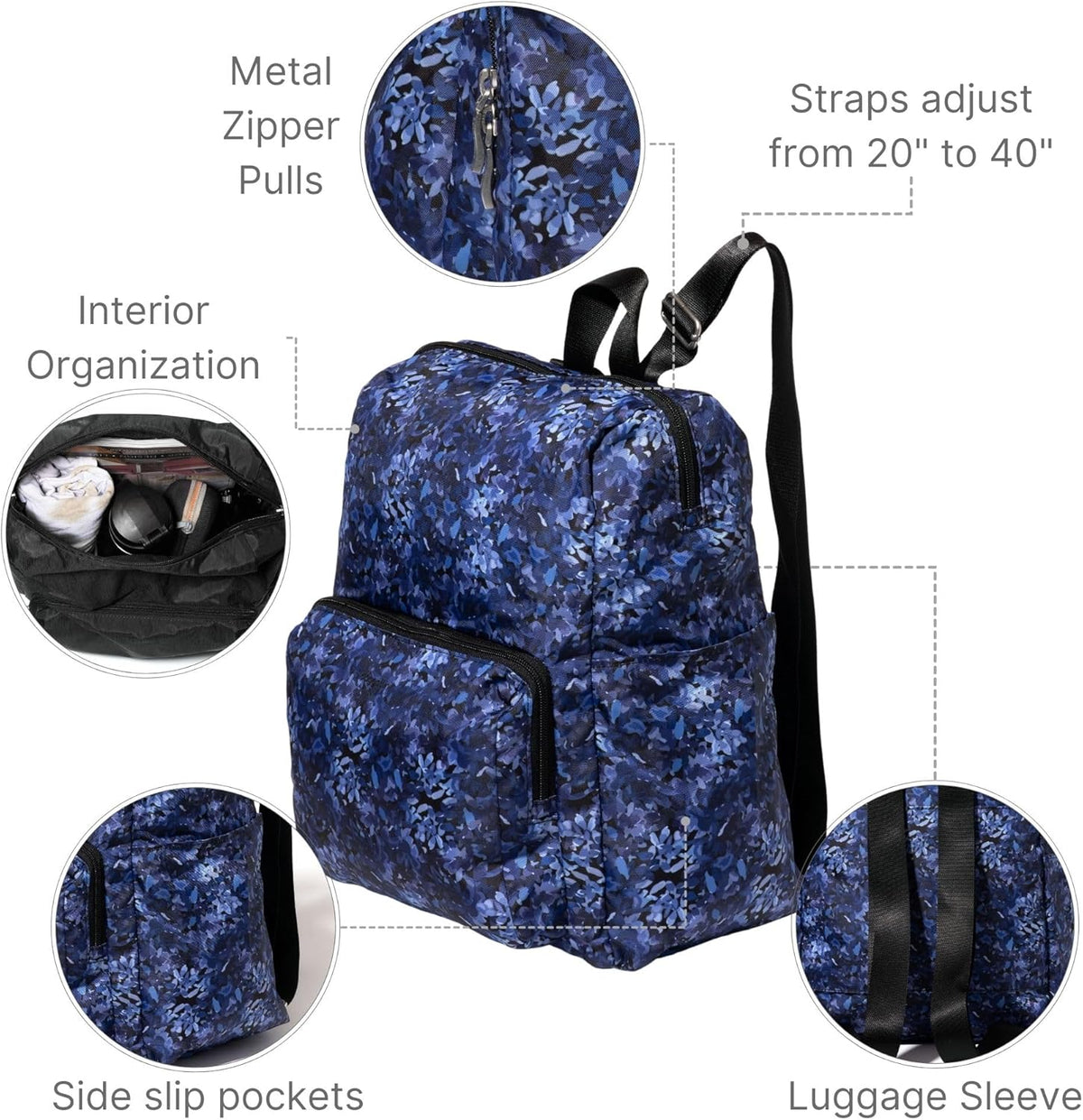 Women's Carryall Packable Backpack, Black