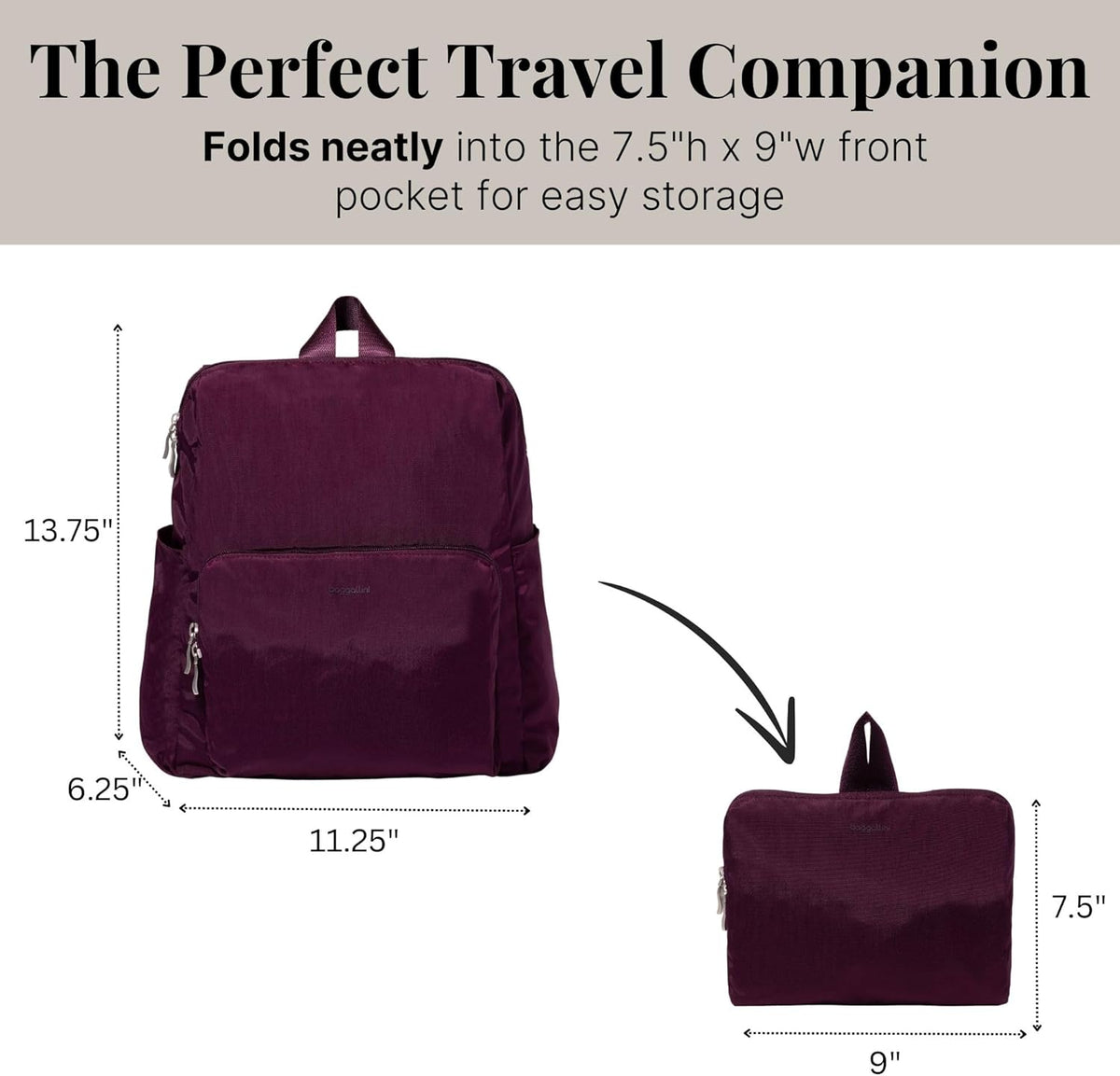 Women's Carryall Packable Backpack, Black