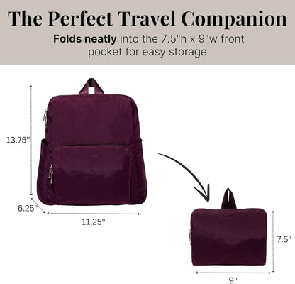 Women's Carryall Packable Backpack, Black