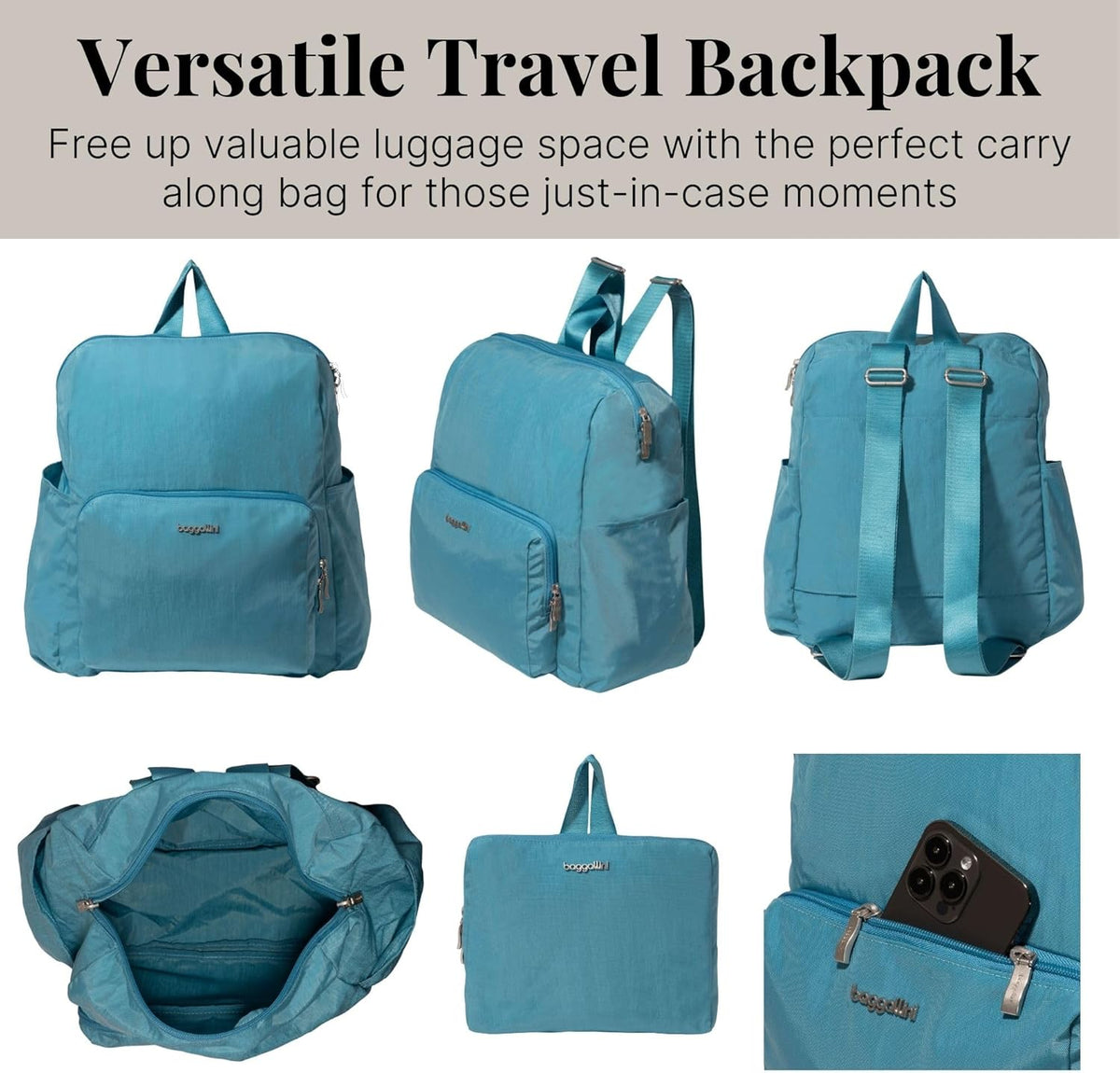 Women's Carryall Packable Backpack, Black