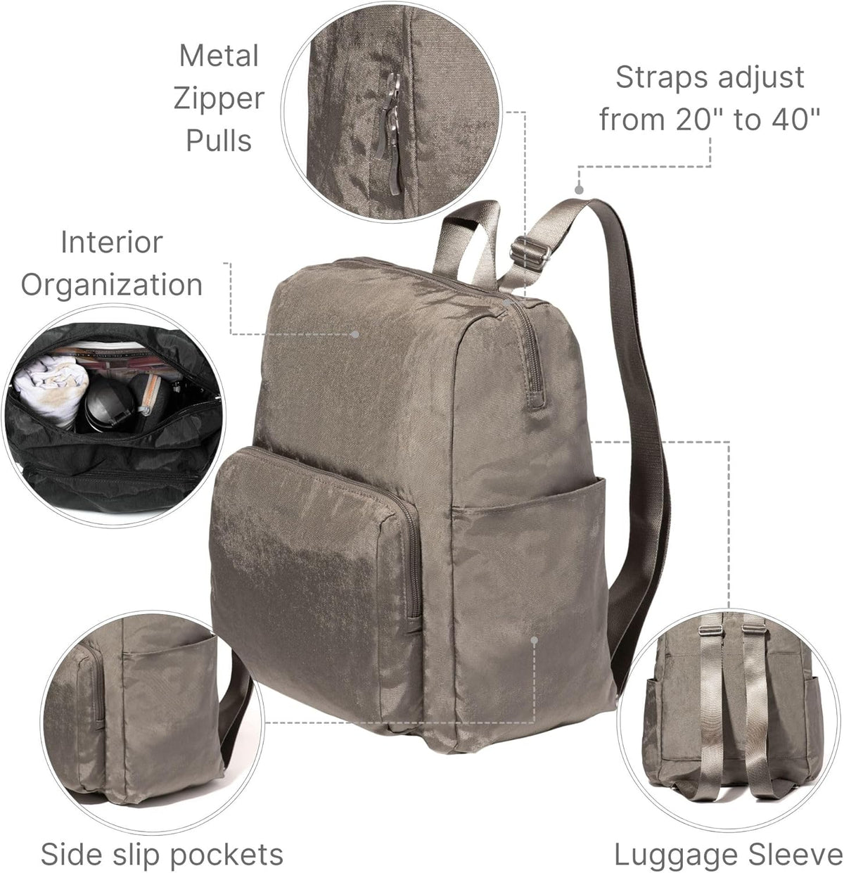Women's Carryall Packable Backpack, Black