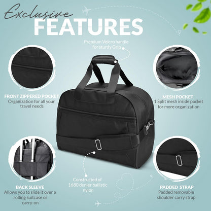 Personal Item Carry-On bag for Airlines Underseat Boarding Luggage Shoulder Nylon Duffel Bag