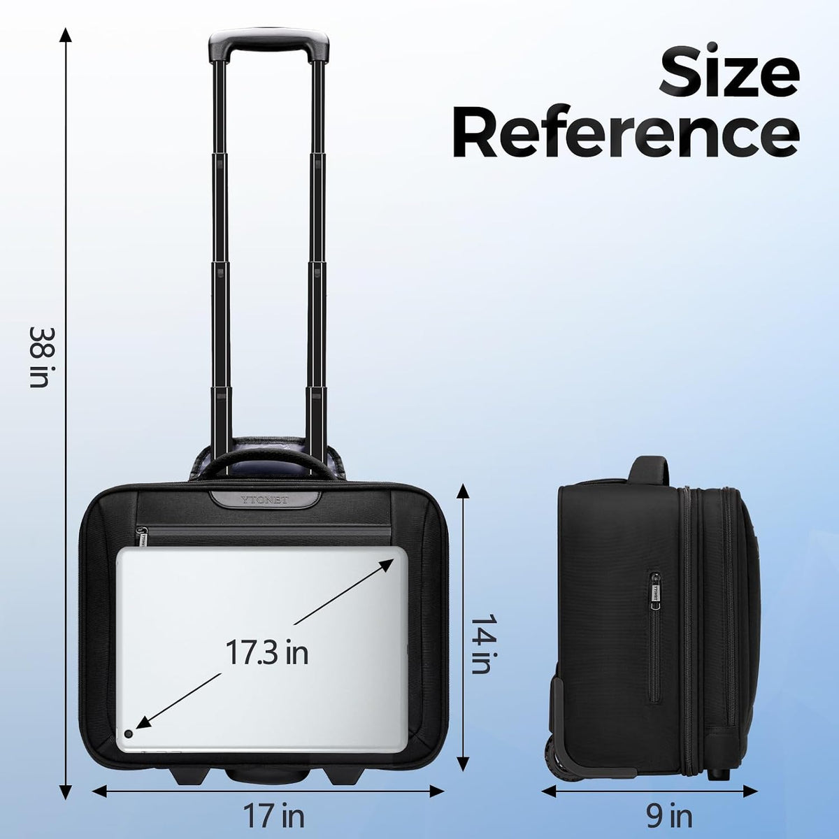 Rolling Laptop Bag Women, Rolling Briefcase for Women Men with Cup Holder, 18" Large Carry On Laptops Bags with Wheels, Water Resistant Overnight Roller Computer Bag for Work Travel Business