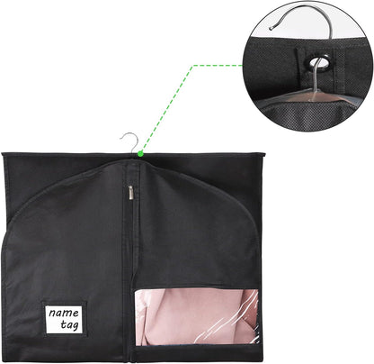 Garment Bags for Travel 54" Tri-fold Garment Bag for Dresses Long Suit Bags Dress Bags for Closet Storage Hanging Clothes for Suit Coats Tuxedos Dresses with 4 Big Pockets, Black