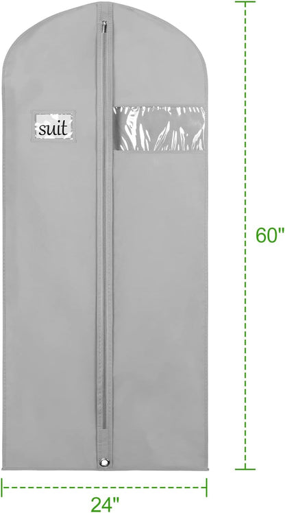 Garment Bags for Travel 54" Tri-fold Garment Bag for Dresses Long Suit Bags Dress Bags for Closet Storage Hanging Clothes for Suit Coats Tuxedos Dresses with 4 Big Pockets, Black