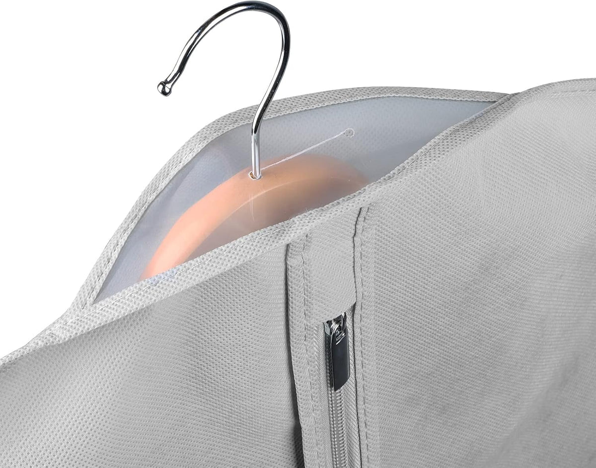 Garment Bags for Travel 54" Tri-fold Garment Bag for Dresses Long Suit Bags Dress Bags for Closet Storage Hanging Clothes for Suit Coats Tuxedos Dresses with 4 Big Pockets, Black