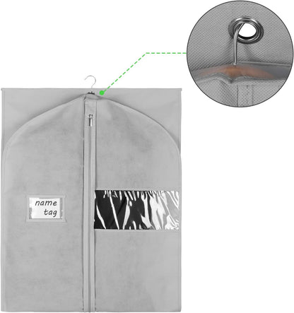Garment Bags for Travel 54" Tri-fold Garment Bag for Dresses Long Suit Bags Dress Bags for Closet Storage Hanging Clothes for Suit Coats Tuxedos Dresses with 4 Big Pockets, Black