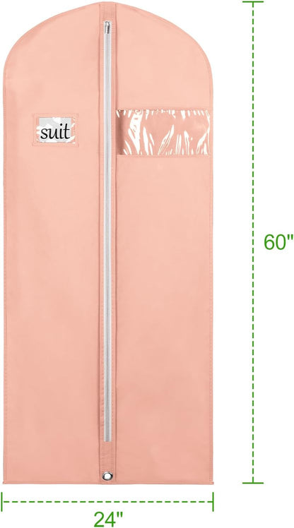 Garment Bags for Travel 54" Tri-fold Garment Bag for Dresses Long Suit Bags Dress Bags for Closet Storage Hanging Clothes for Suit Coats Tuxedos Dresses with 4 Big Pockets, Black
