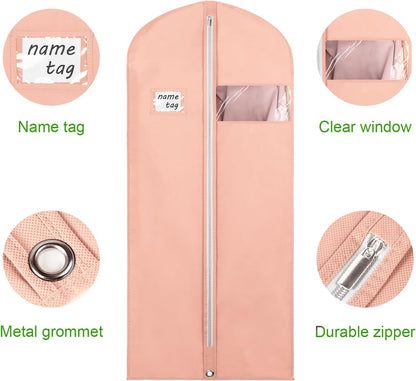 Garment Bags for Travel 54" Tri-fold Garment Bag for Dresses Long Suit Bags Dress Bags for Closet Storage Hanging Clothes for Suit Coats Tuxedos Dresses with 4 Big Pockets, Black