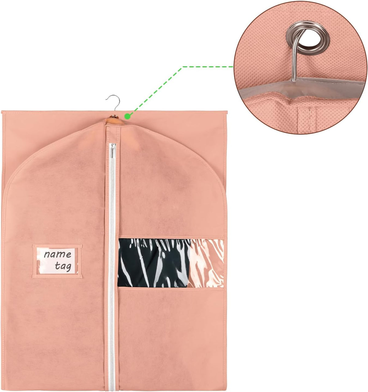 Garment Bags for Travel 54" Tri-fold Garment Bag for Dresses Long Suit Bags Dress Bags for Closet Storage Hanging Clothes for Suit Coats Tuxedos Dresses with 4 Big Pockets, Black
