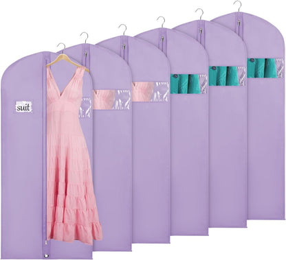 Garment Bags for Travel 54" Tri-fold Garment Bag for Dresses Long Suit Bags Dress Bags for Closet Storage Hanging Clothes for Suit Coats Tuxedos Dresses with 4 Big Pockets, Black