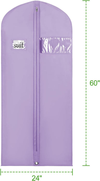 Garment Bags for Travel 54" Tri-fold Garment Bag for Dresses Long Suit Bags Dress Bags for Closet Storage Hanging Clothes for Suit Coats Tuxedos Dresses with 4 Big Pockets, Black