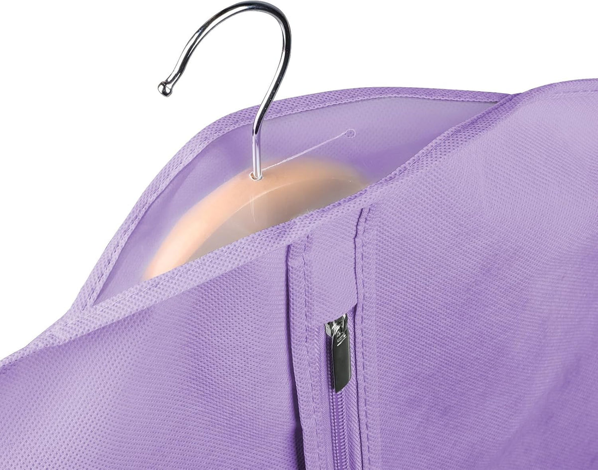 Garment Bags for Travel 54" Tri-fold Garment Bag for Dresses Long Suit Bags Dress Bags for Closet Storage Hanging Clothes for Suit Coats Tuxedos Dresses with 4 Big Pockets, Black