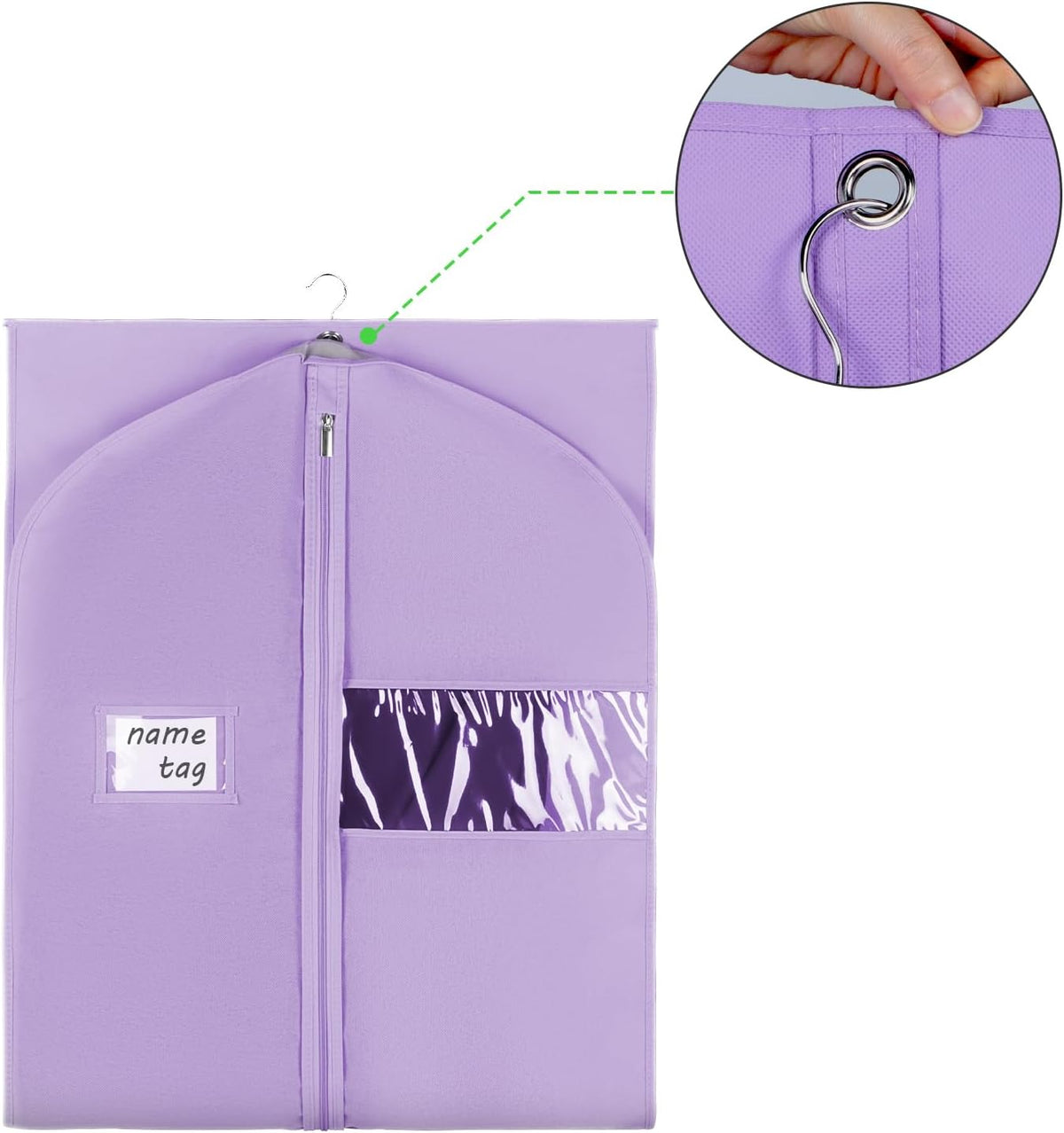 Garment Bags for Travel 54" Tri-fold Garment Bag for Dresses Long Suit Bags Dress Bags for Closet Storage Hanging Clothes for Suit Coats Tuxedos Dresses with 4 Big Pockets, Black