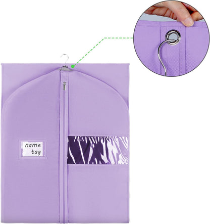 Garment Bags for Travel 54" Tri-fold Garment Bag for Dresses Long Suit Bags Dress Bags for Closet Storage Hanging Clothes for Suit Coats Tuxedos Dresses with 4 Big Pockets, Black