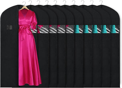Garment Bags for Travel 54" Tri-fold Garment Bag for Dresses Long Suit Bags Dress Bags for Closet Storage Hanging Clothes for Suit Coats Tuxedos Dresses with 4 Big Pockets, Black
