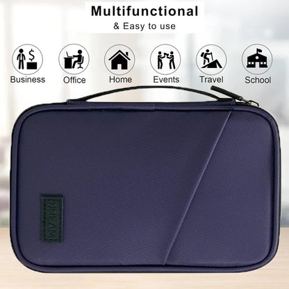 Waterproof Passport Holder, RFID Blocking Wallet, Portable Travel Document Organizer for Men & Women, Travel Essentials (Black)