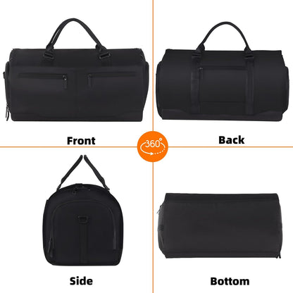 Garment Bags for Travel, Suit Bag with Shoulder Strap, Grey | 2-in-1 Convertible | Shoe Compartment | Wrinkle-Free | Oxford Cloth | Detachable Strap | Carry On